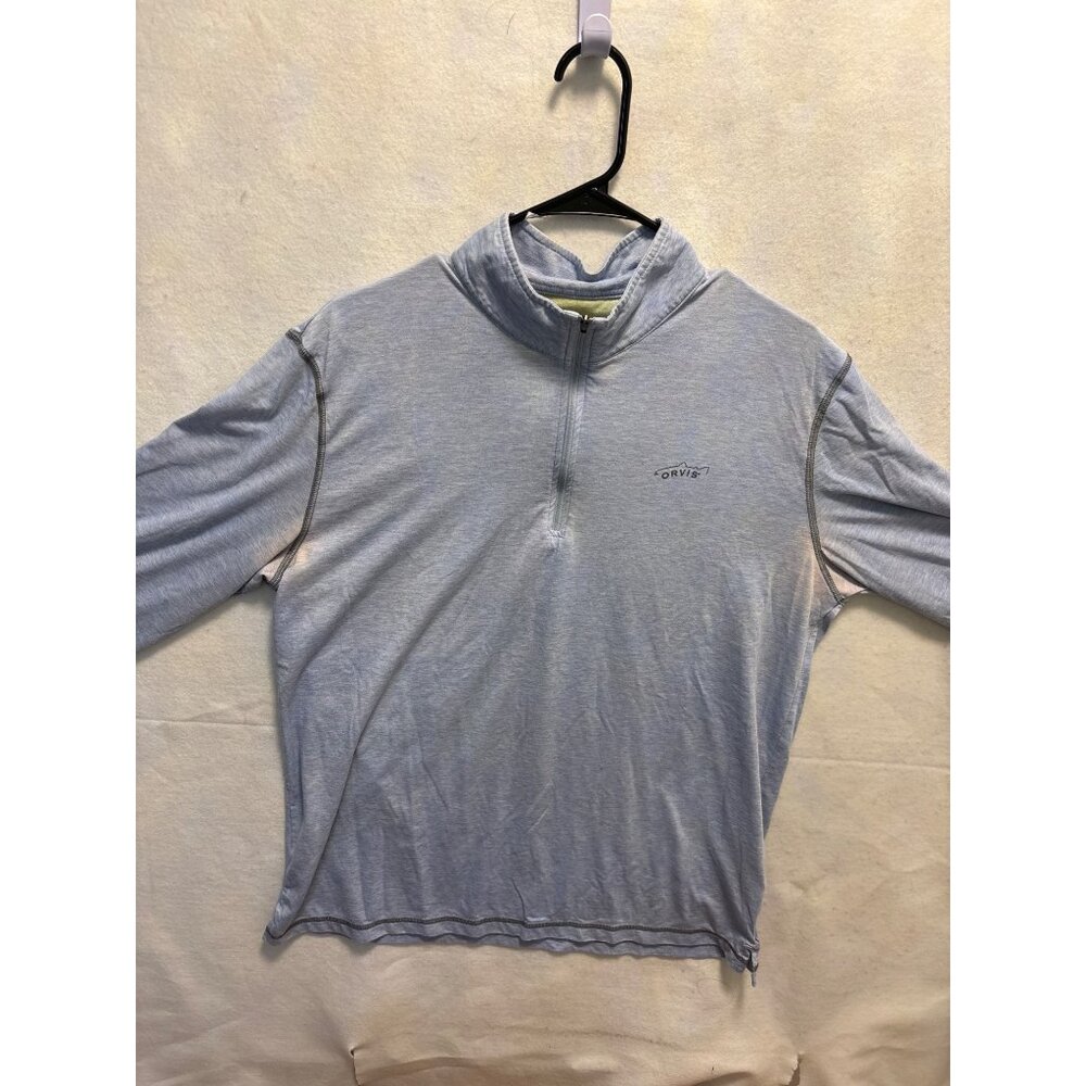 Orvis Lightweight Blue Half-Zip Pullover Shirt L
